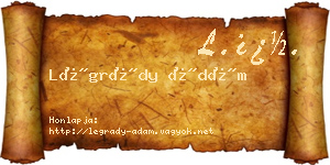 Légrády Ádám névjegykártya